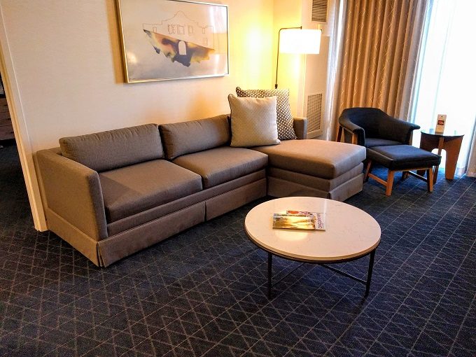 Grand Hyatt San Antonio TX - Executive Suite sofa, armchair & coffee table