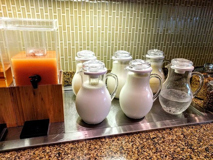 Hyatt Place Corpus Christi breakfast - Milk & water