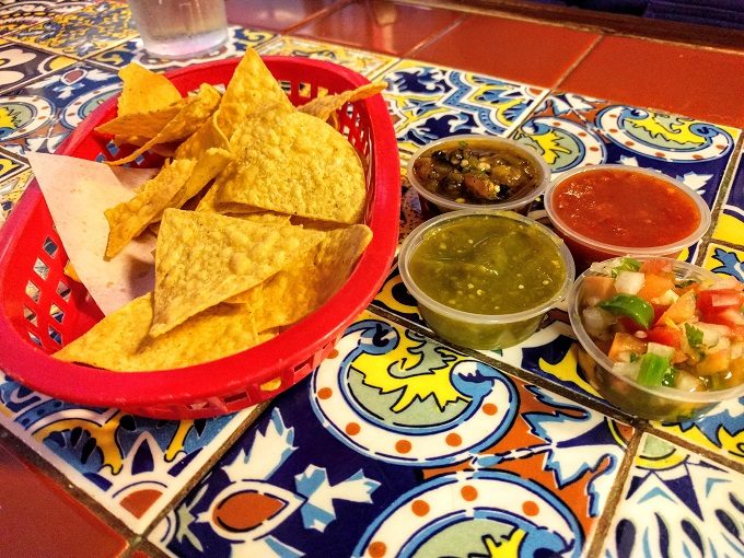 Chips & salsa at Tacos Chinampa, El Paso TX