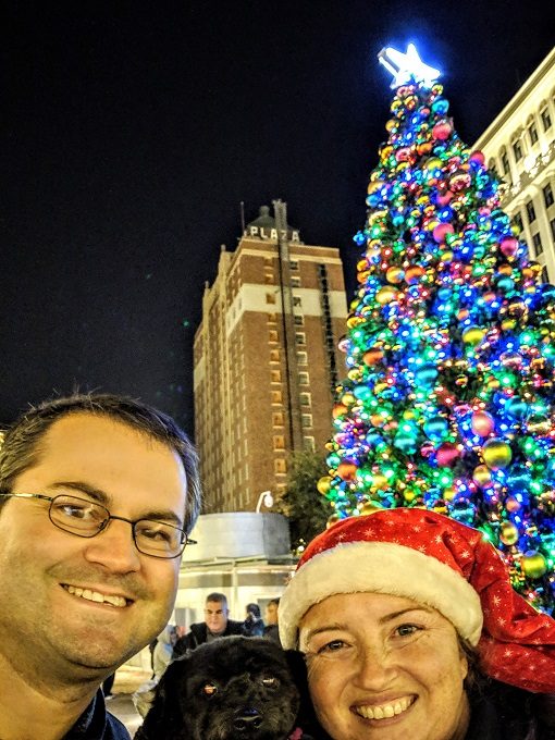 Christmas tree in downtown El Paso