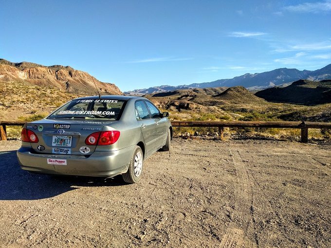 Our car enjoying the view
