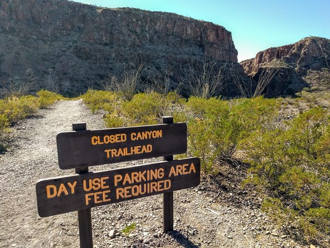 Start of the Closed Canyon Trail in Big Bend Ranch State Park