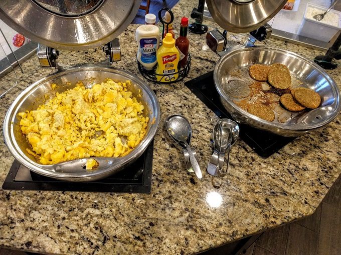 Staybridge Suites Odessa, Texas - Scrambled eggs & sausage patties