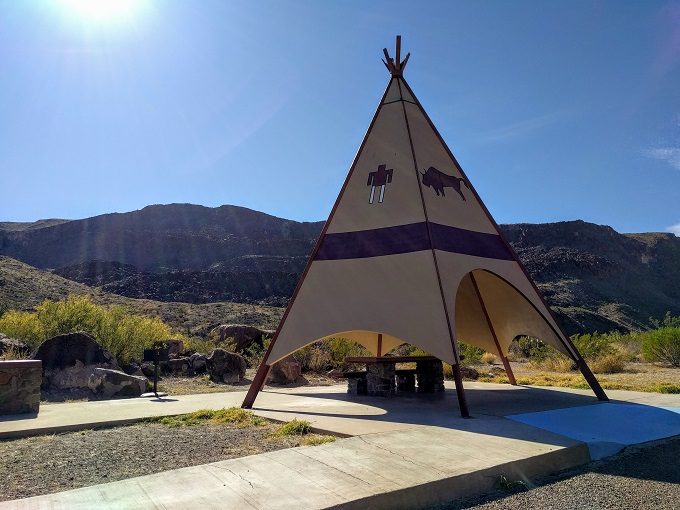 Teepee picnic area in Big Bend Ranch State Park