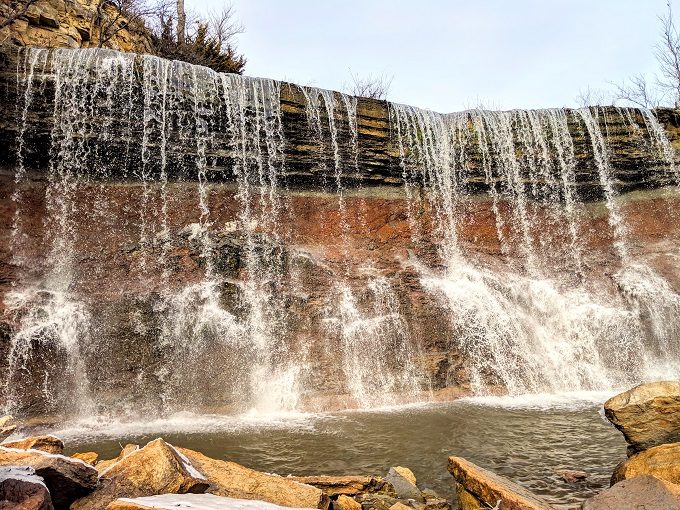 Cowley State Fishing Lake waterfall
