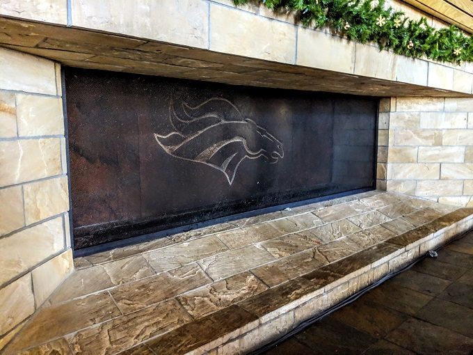 Denver Broncos Stadium Tour - Fireplace in the Club Level Lounge