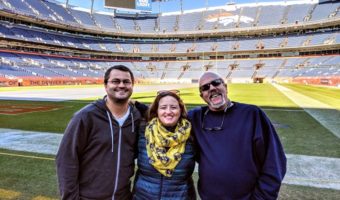 Denver Broncos Stadium Tour - The three of us by the field