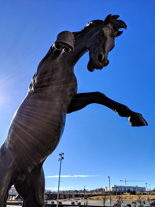 Denver Broncos bronze sculpture