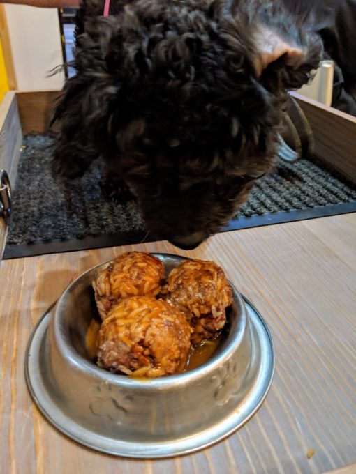 Fetch Bar & Grill meatball dinner for dogs