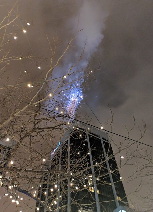 New Year's Eve fireworks in downtown Denver CO