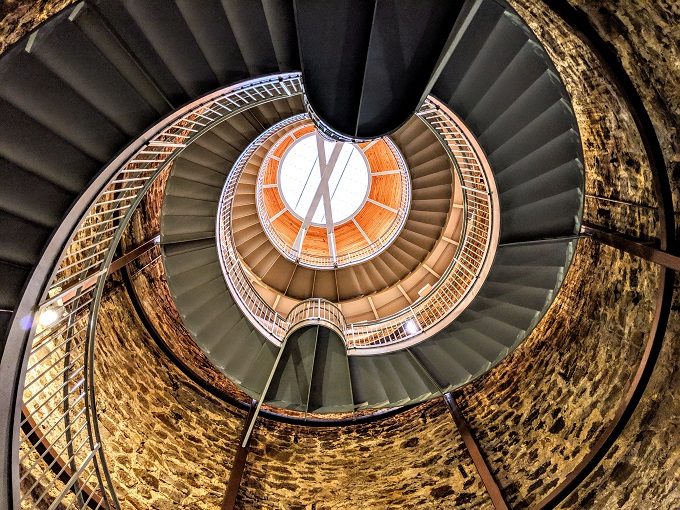 Spiral staircase in the Big Well Museum in Greensburg, Kansas