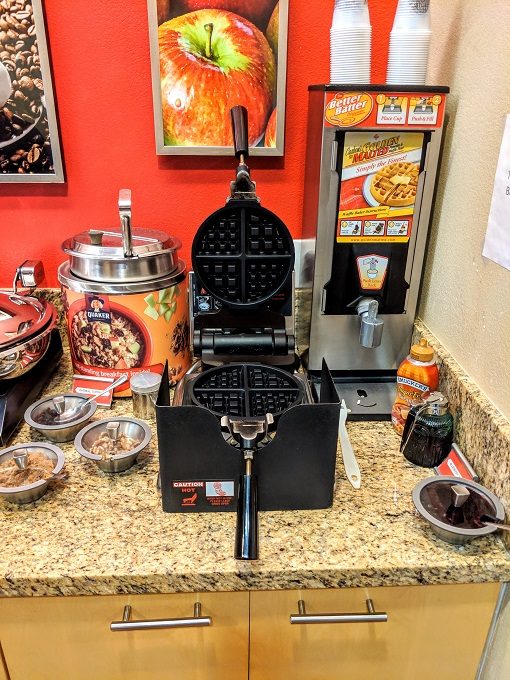 TownePlace Suites Garden City, Kansas breakfast - Oatmeal, toppings & waffle maker