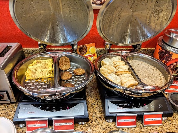 TownePlace Suites Garden City, Kansas breakfast - Omelets, sausage, biscuits & sausage gravy