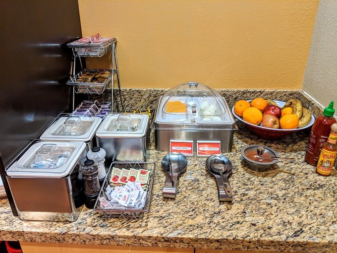 TownePlace Suites Garden City, Kansas breakfast - Preserves, cheese, hard boiled eggs and fruit