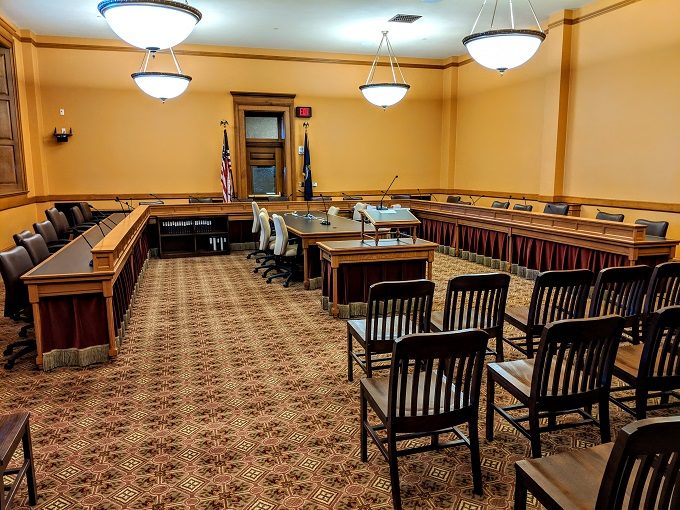 Committee room in the Kansas State Capitol in Topeka, Kansas
