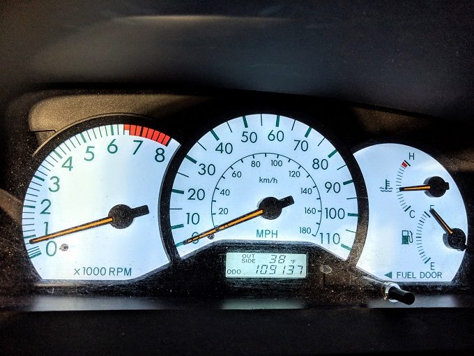 January 2019 odometer reading