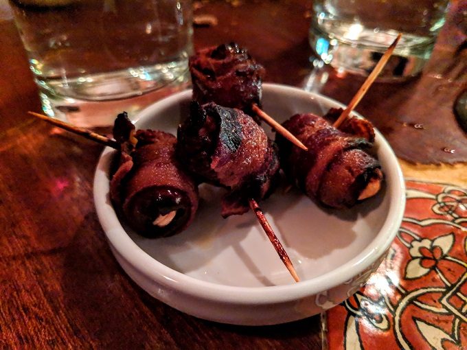 Bacon-wrapped dates at Sala 19