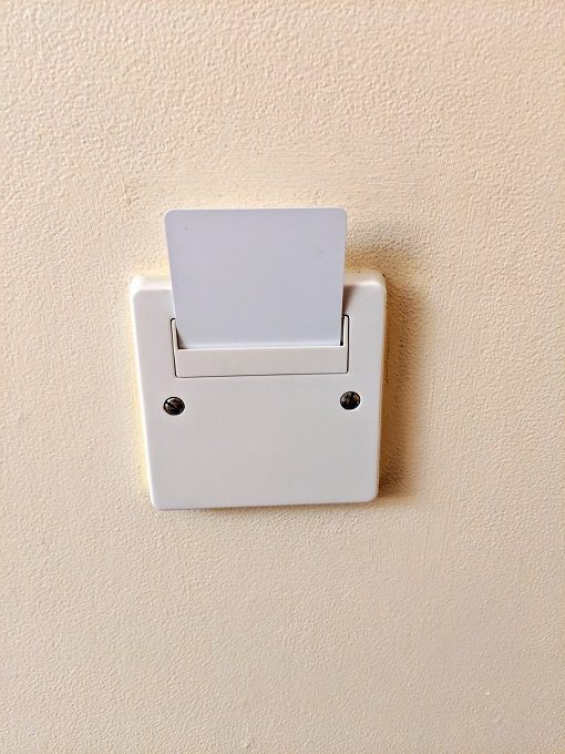 Comfort Inn Arundel, UK - Light switch key slot