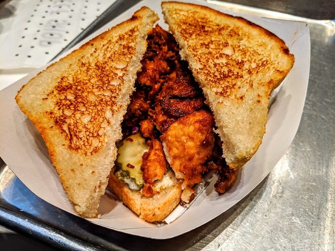 Nashville Hot fried chicken sandwich from Melt Shop, New York City