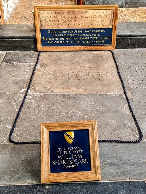 William Shakespeare's grave inside Holy Trinity Church, Stratford-Upon-Avon