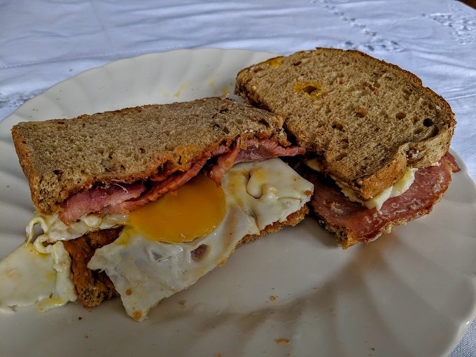 Bacon and egg sandwich...mmm...
