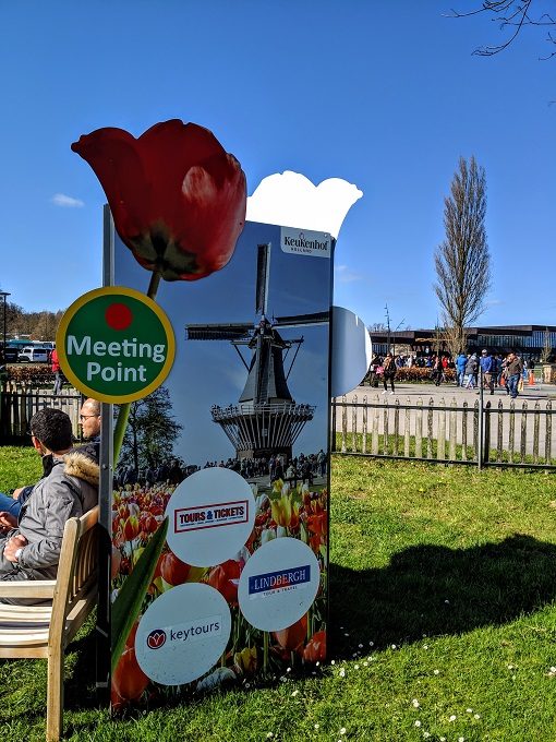Bus meeting point at Keukenhof Tulip Gardens in Amsterdam, Netherlands
