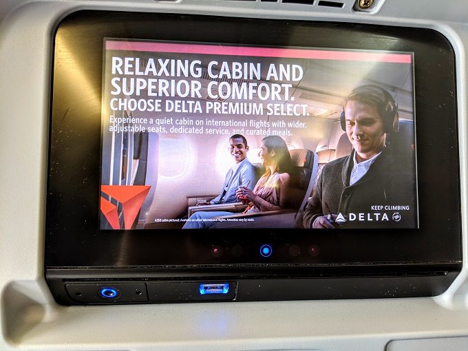 Delta Amsterdam to Boston Economy Class - Seatback screen