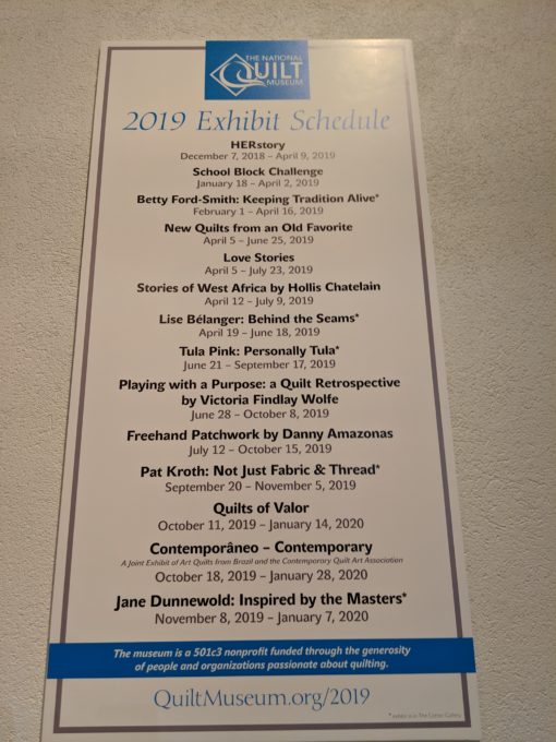 2019 Exhibit Schedule at The National Quilt Museum in Paducah, KY