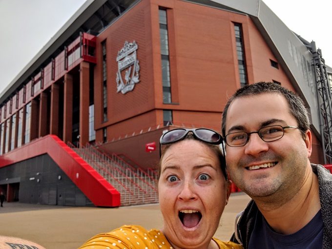 Outside Anfield, Liverpool FC's stadium