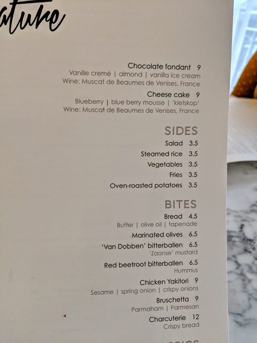 Renaissance Amsterdam Schiphol Airport - Desserts, sides & bites - Signature restaurant menu