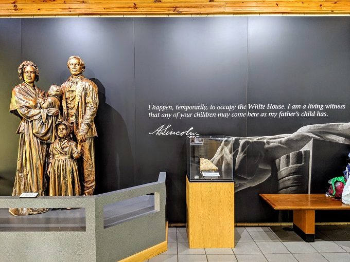 Exhibit inside the visitor center at Abraham Lincoln Birthplace National Historical Park