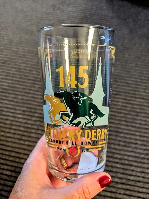 Front of the 2019 Kentucky Derby Mint Julep glass