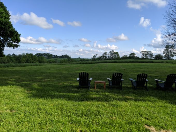 Outdoor seating at Harkness Edwards Vineyards