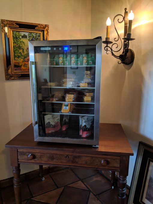 Cheese fridge inside the Wine Shop at Harkness Edwards Vineyard