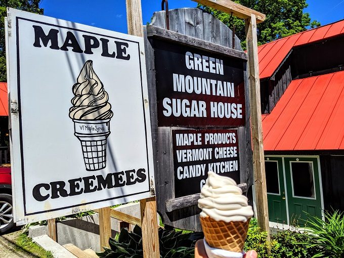 A delicious maple creemee on our way out of Vermont