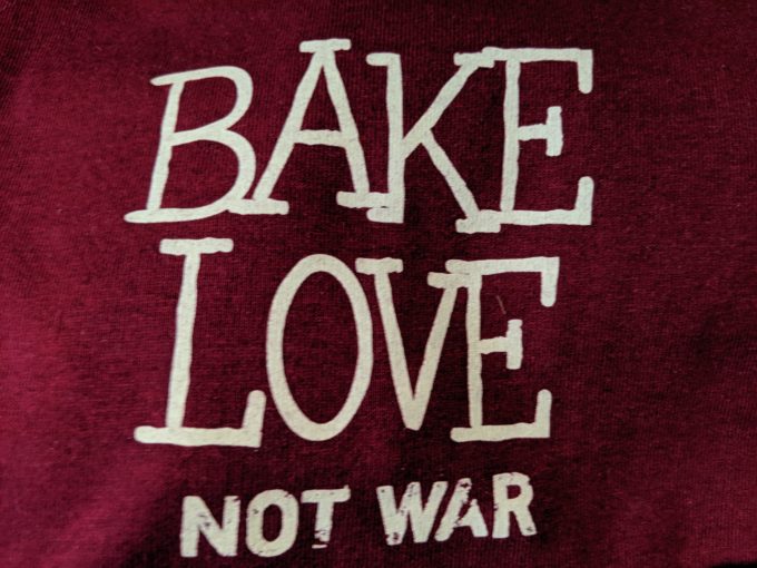 Bake Love Not War T-Shirt Vermont Cookie Love