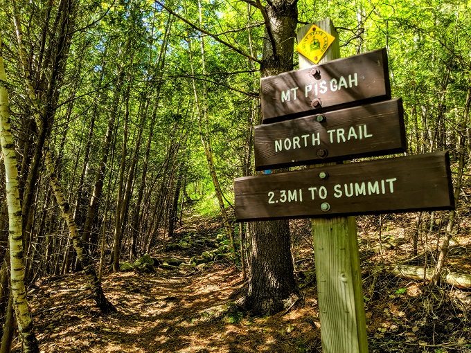 Start of the North Trail up Mt Pisgah, Vermont