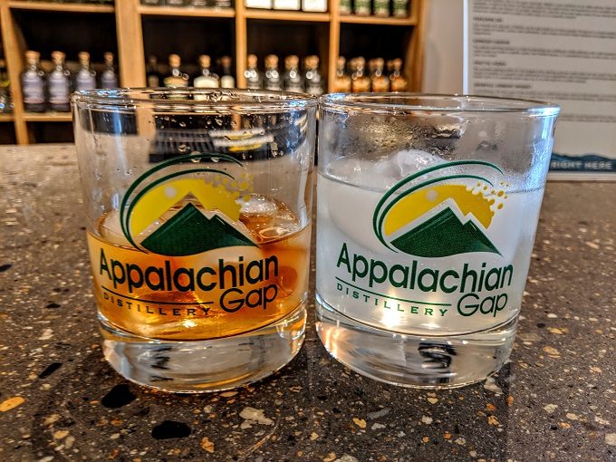 Whiskey and The Kicking Mule cocktail at Appalachian Gap Distillery in Middlebury VT