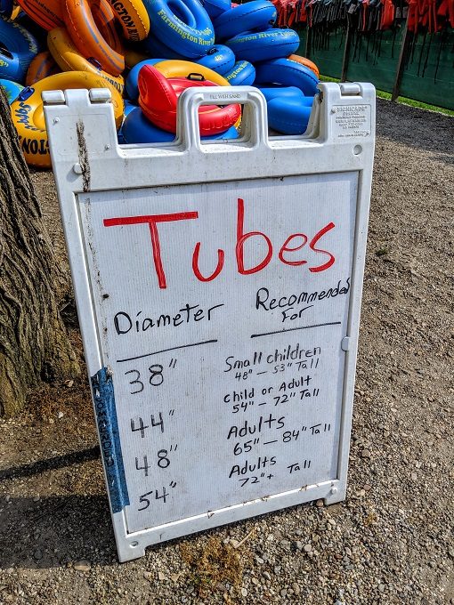 Farmington River Tubing - Tube sizing recommendations