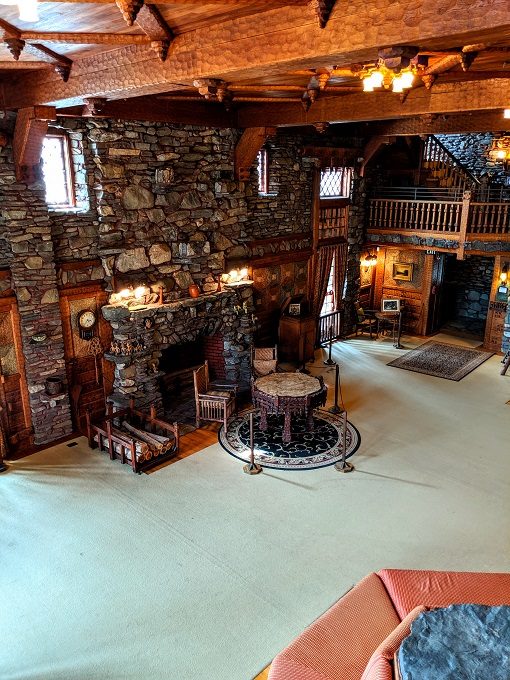 Gillette Castle - View of the living room from above