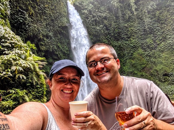 Celebrating our 15th anniversary at Nungnung waterfall