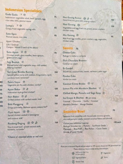 Hyatt Regency Bali - Omang Omang menu 2
