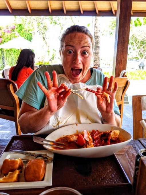 Hyatt Regency Bali - She finally got some crab!