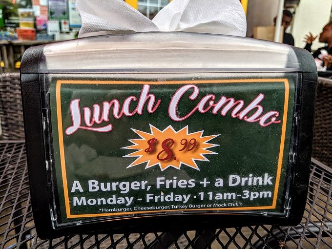 Carytown Burgers & Fries lunch combo details