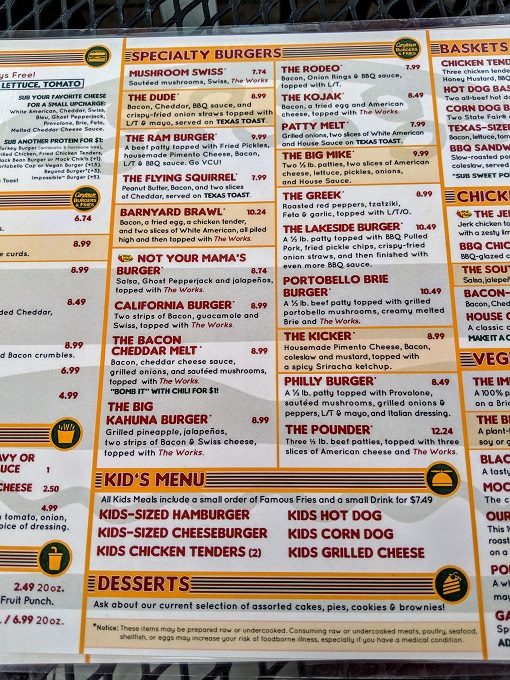 Carytown Burgers & Fries menu 2