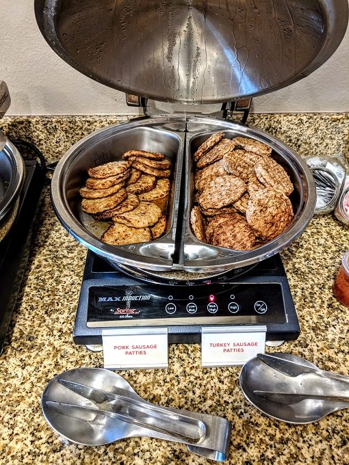 TownePlace Suites Winchester, Virginia breakfast - Pork sausage & turkey sausage patties