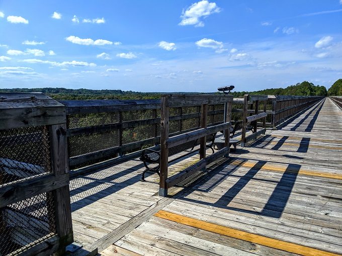 High Bridge Trail State Park, Virginia - More benches & binoculars