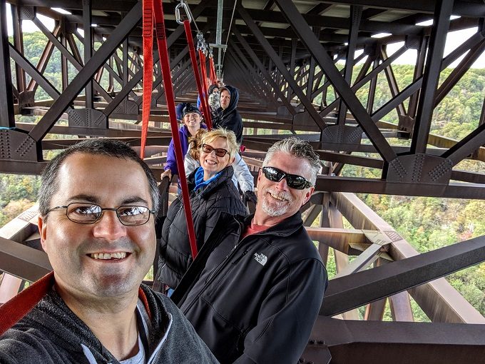 Bridge Day 2019 - The five of us at the end of the Bridge Walk