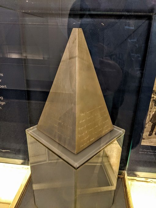 Replica of the aluminum tip atop the Washington Monument