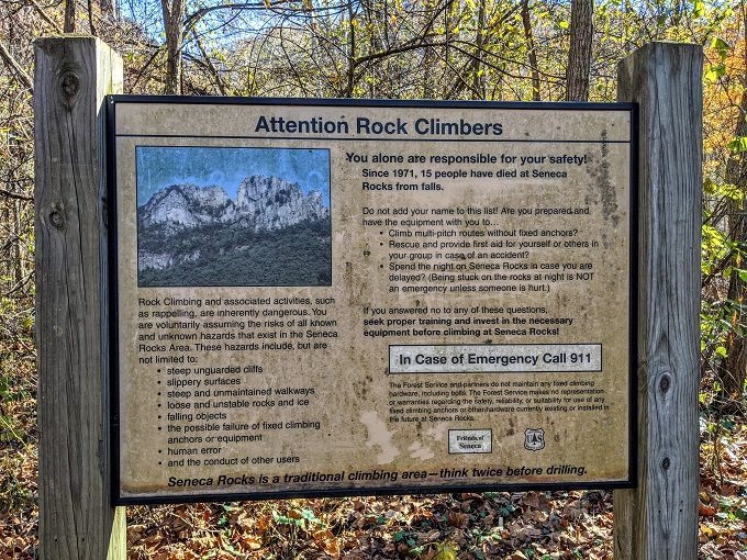 Rock climbing warning